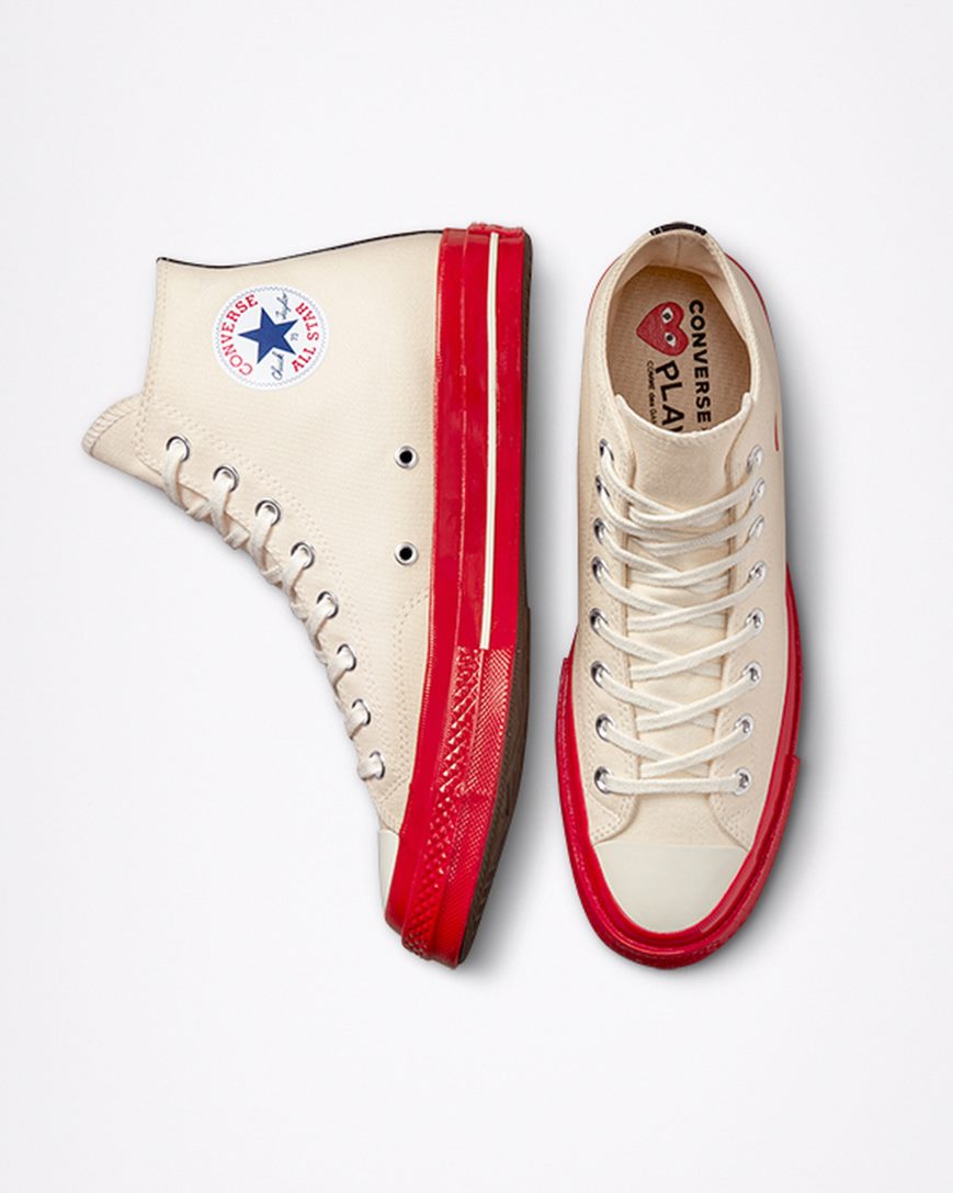 Tenis Converse x Comme des Garçons PLAY Chuck 70 Cano Alto Masculino Vermelhas | PT J054T81